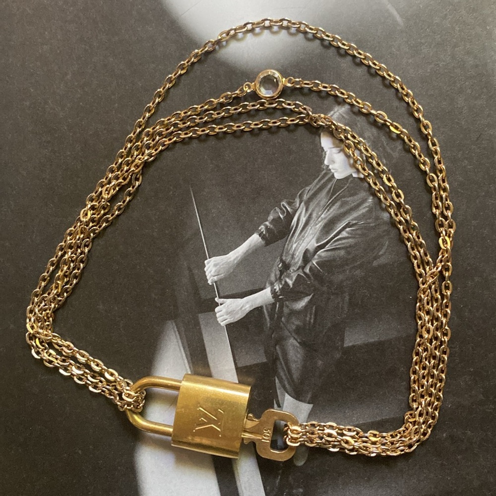Louis Vuitton 301 Lock and key with Gold Plated Chain Necklace